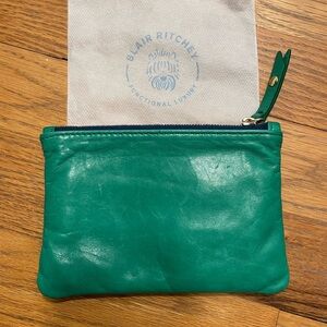Blair Ritchey Zip Wallet + Mini Wristlet Strap (both in Kelly Green leather)